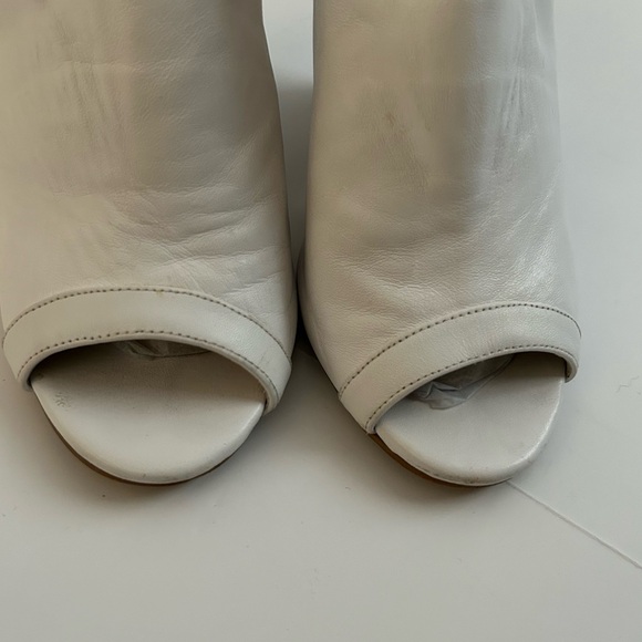 Jeffery Campbell Ebba Soft White Leather open toe Metallic Silver Wedge heel 7.5 - Picture 3 of 12